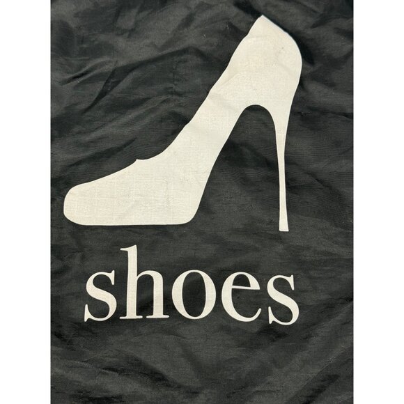 Black Nylon Drawstring white Shoe Bag sheer 17x12" READ - Picture 2 of 5